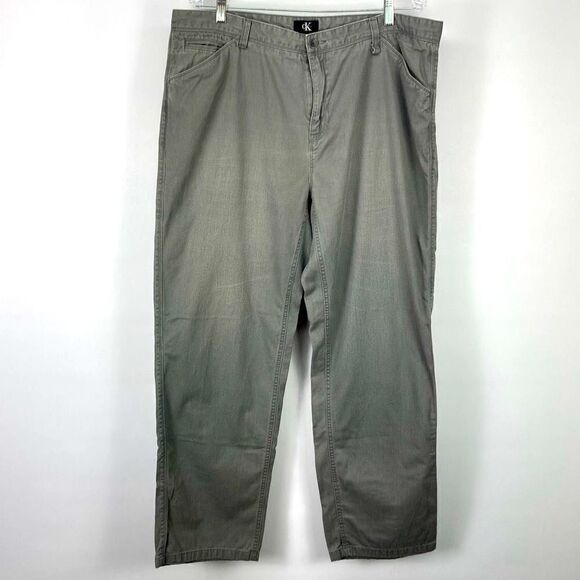 Calvin Klein Gray Khakis Men’s Size 40x32 - Picture 1 of 7